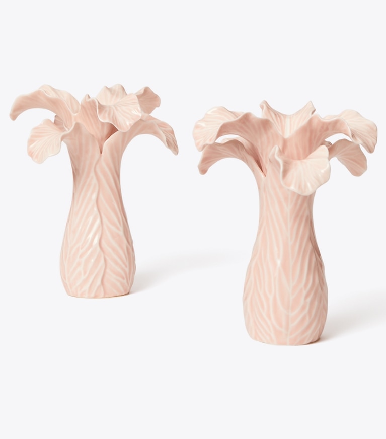 Tory Burch designer tabletop & drinkware Lettuce Ware Candlestick, Set of 2 in Pink angle
