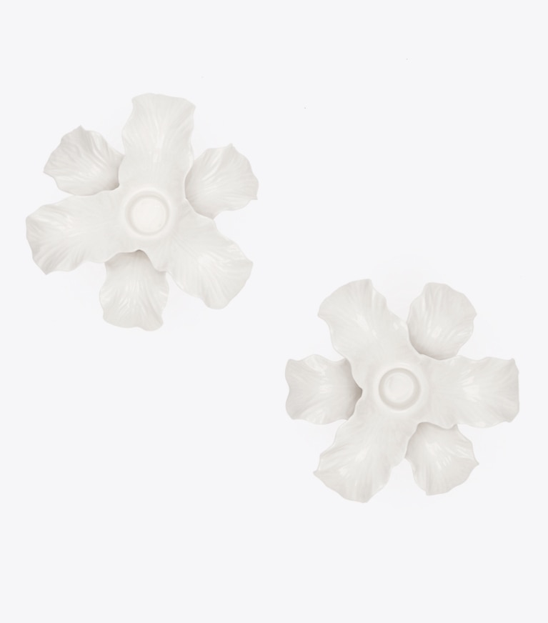 Tory Burch designer tabletop & drinkware Lettuce Ware Candlestick, Set of 2 in White angle