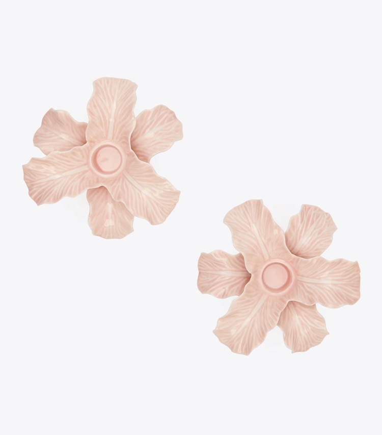 Tory Burch designer tabletop & drinkware Lettuce Ware Candlestick, Set of 2 in Pink overhead