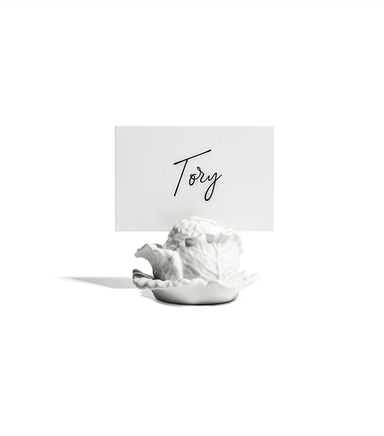 Tory Burch designer tabletop & drinkware Lettuce Ware Card Holders, Set Of 4 in White additional