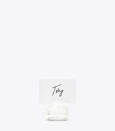 Tory Burch designer tabletop & drinkware Lettuce Ware Card Holders, Set Of 4 in White front