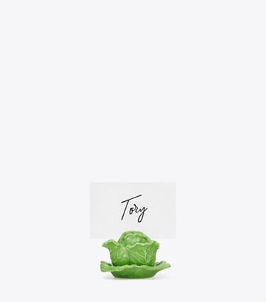 Tory Burch designer tabletop & drinkware Lettuce Ware Card Holders, Set Of 4 in Green front