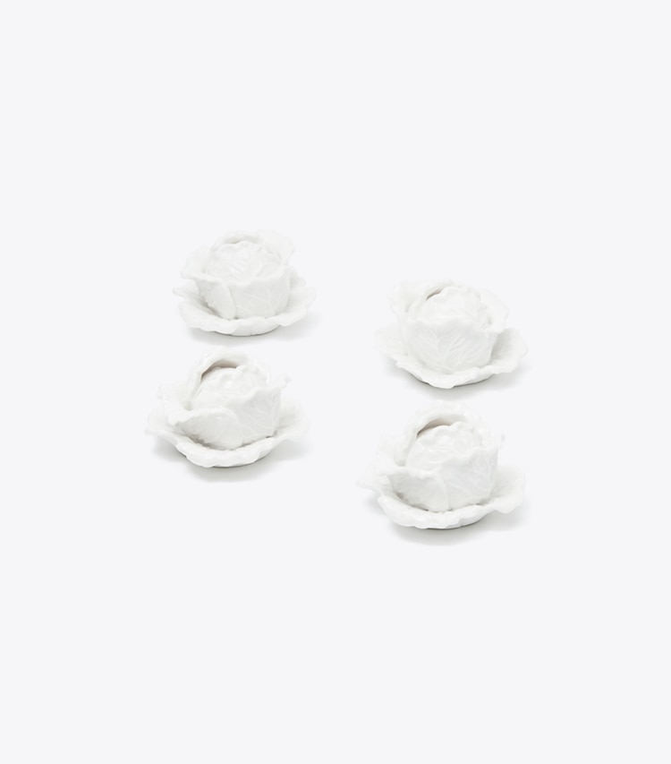Tory Burch designer tabletop & drinkware Lettuce Ware Card Holders, Set Of 4 in White group