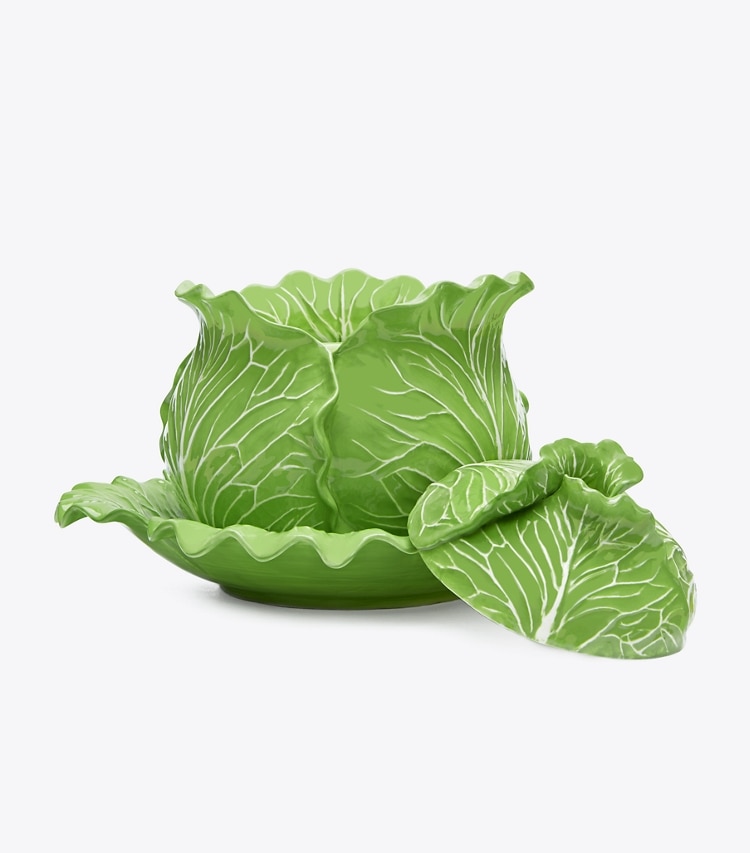 Tory Burch designer tabletop & drinkware Lettuce Ware Covered Tureen in Green group