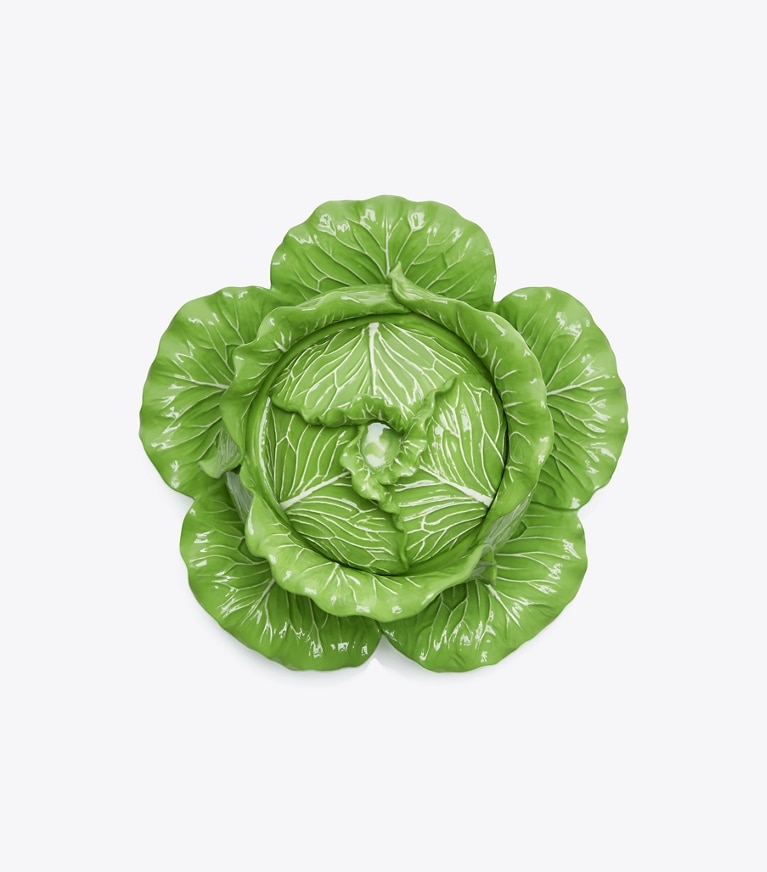 Tory Burch designer tabletop & drinkware Lettuce Ware Covered Tureen in Green front