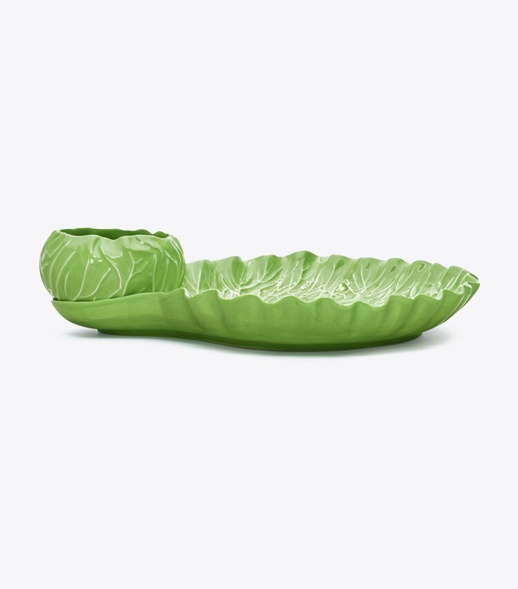 Tory Burch designer tabletop & drinkware Lettuce Ware Crudité Dish in Green group
