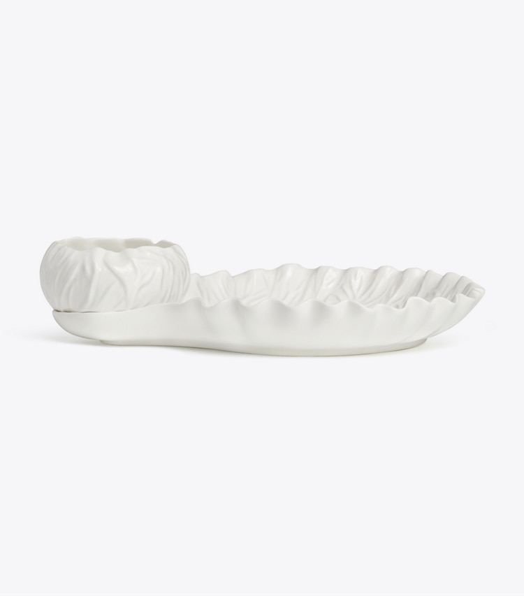 Tory Burch designer tabletop & drinkware Lettuce Ware Crudité Dish in White group