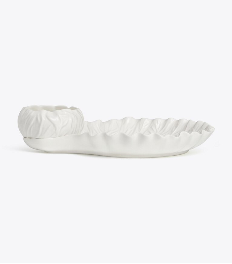 Tory Burch designer tabletop & drinkware Lettuce Ware Crudité Dish in White front