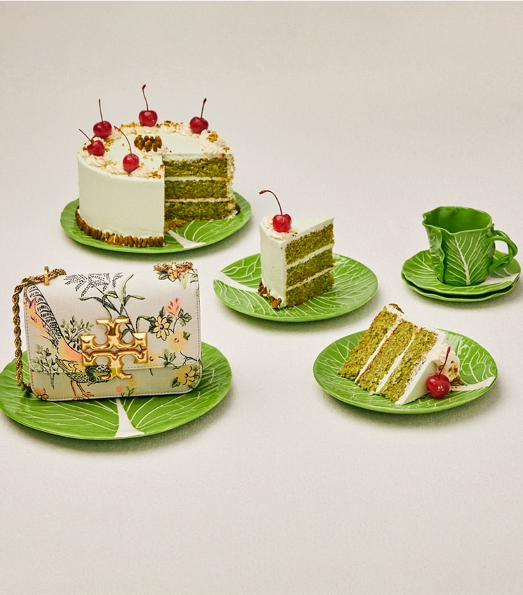 Tory Burch designer tabletop & drinkware Lettuce Ware Cup & Saucer, Set of 2 in Green editorial