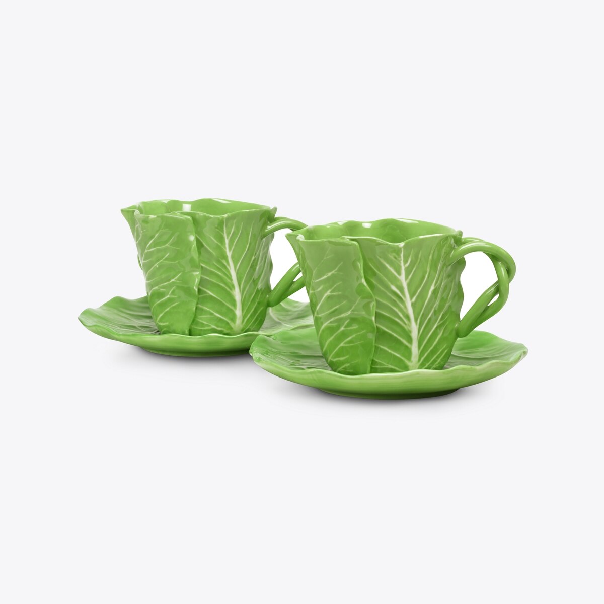 Lettuce Ware Cup & Saucer, Set of 2: Women's Designer Tabletop