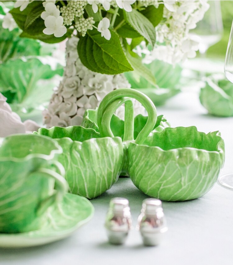 Tory Burch designer tabletop & drinkware Lettuce Ware Hors d’Oeuvres Bowl in Green editorial
