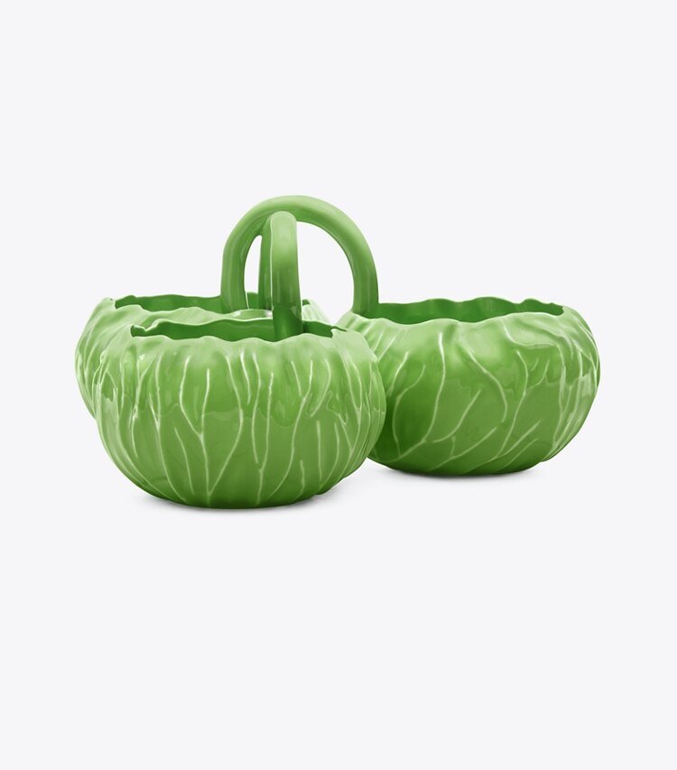 Tory Burch designer tabletop & drinkware Lettuce Ware Hors d’Oeuvres Bowl in Green front
