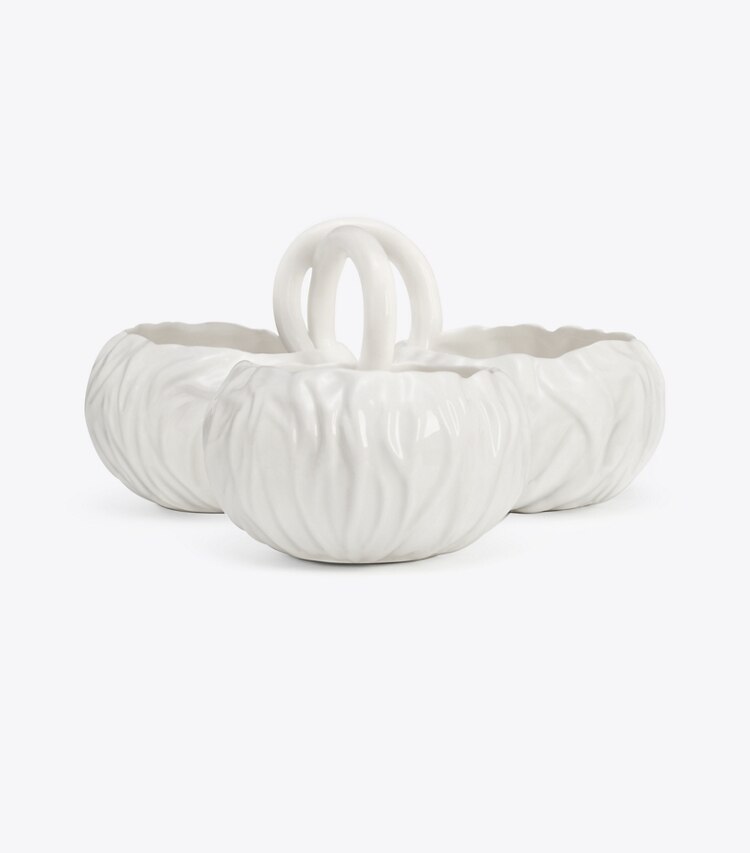 Tory Burch designer tabletop & drinkware Lettuce Ware Hors d’Oeuvres Bowl in White front