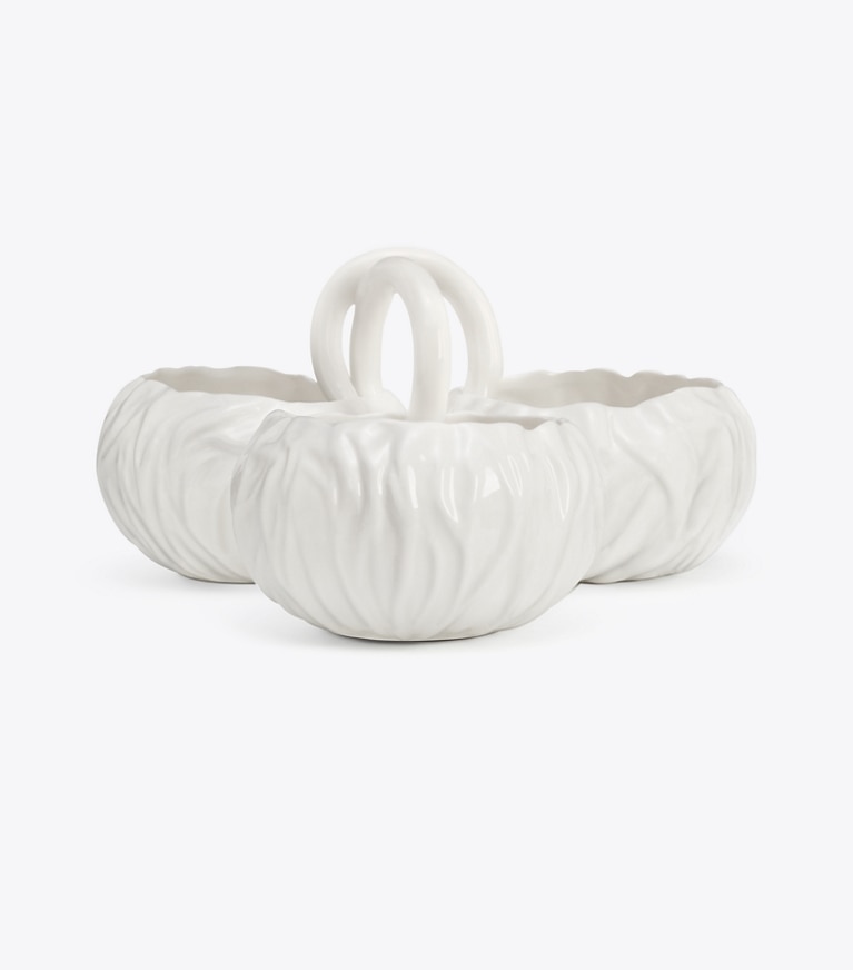 Tory Burch designer tabletop & drinkware Lettuce Ware Hors d’Oeuvres Bowl in White front