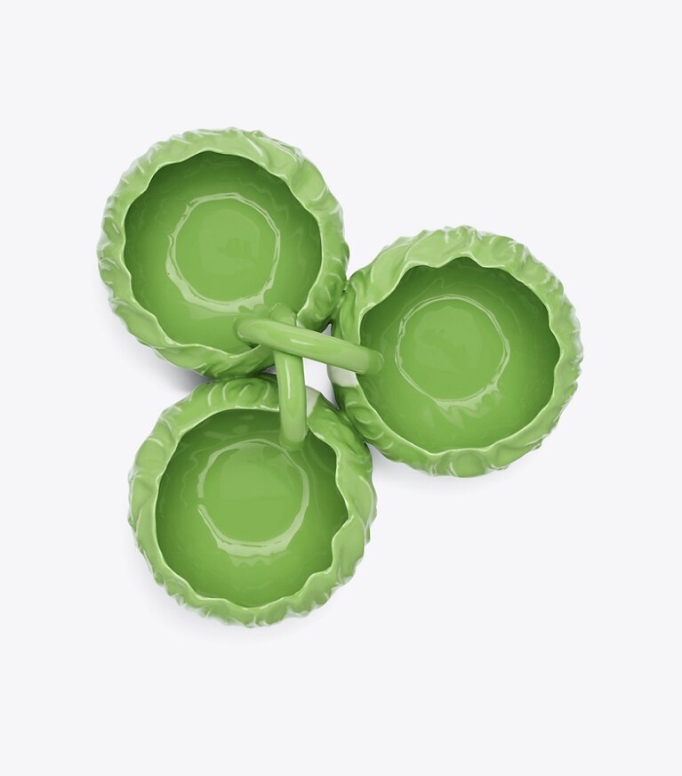 Tory Burch designer tabletop & drinkware Lettuce Ware Hors d’Oeuvres Bowl in Green front