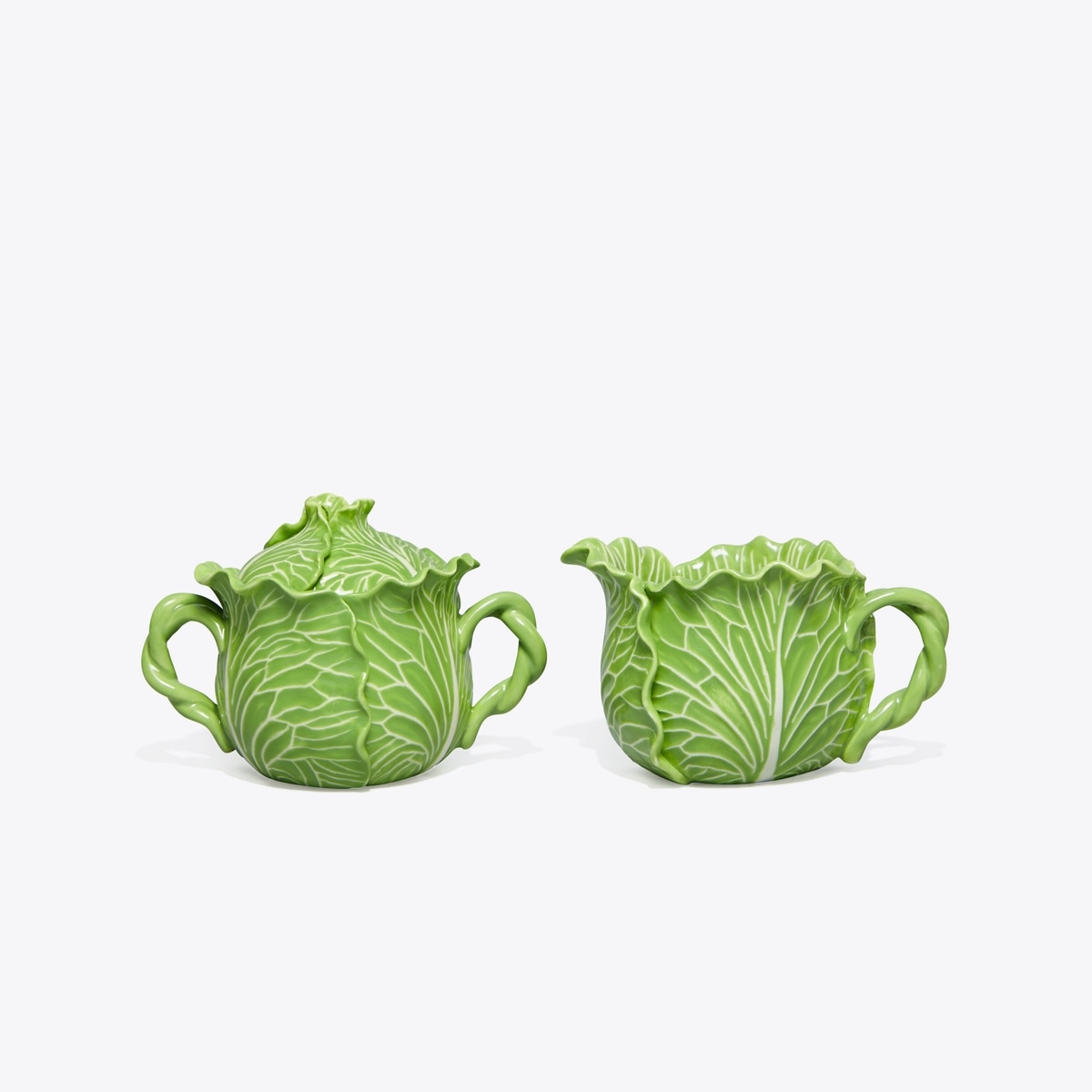 Lettuce Ware Lidded Sugar Pot & Creamer: Women's Designer Tabletop ...