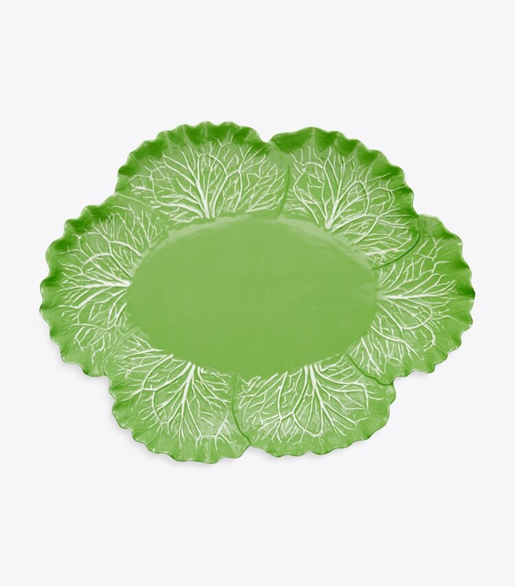 Tory Burch designer tabletop & drinkware Lettuce Ware Oval Serving Platter in Green front