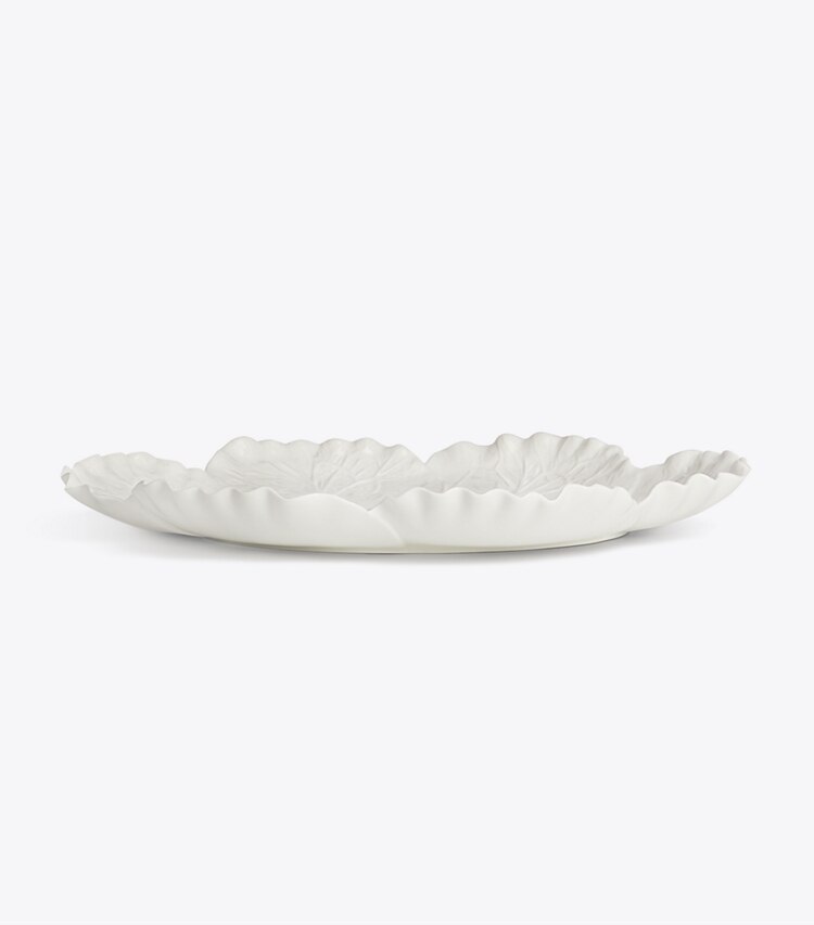 Tory Burch designer tabletop & drinkware Lettuce Ware Oval Serving Platter in White group