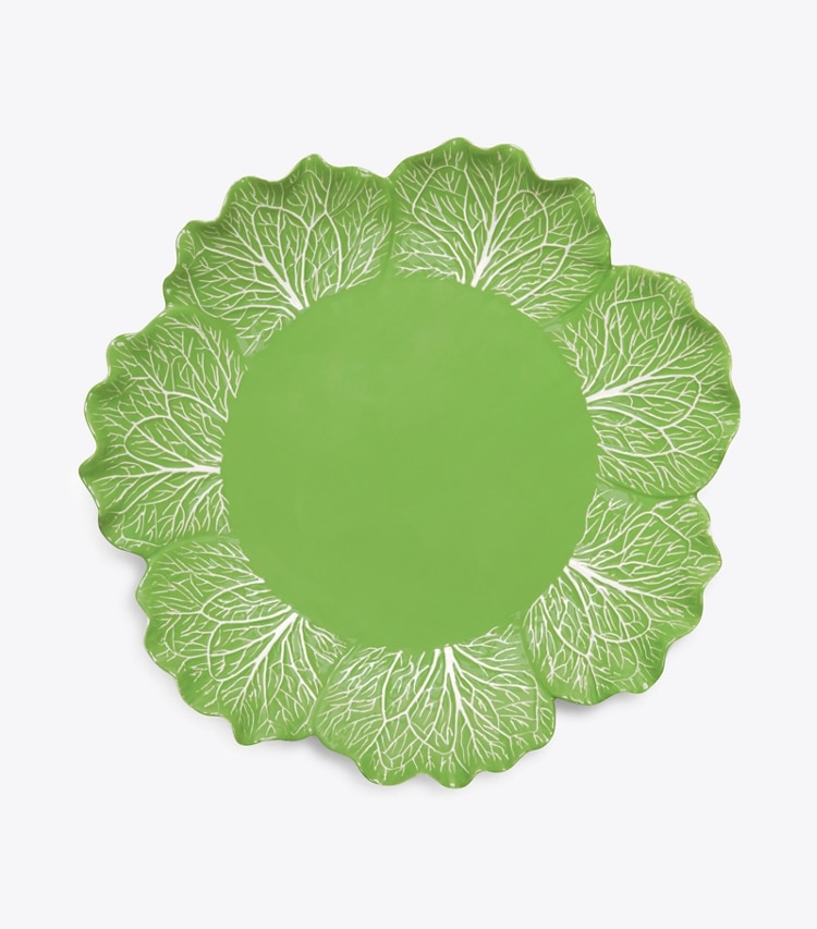 Tory Burch designer tabletop & drinkware Lettuce Ware Round Platter in Green front