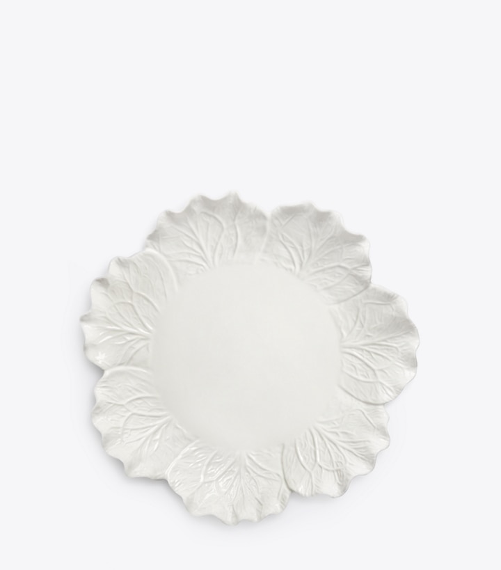 Tory Burch designer geschirr & gläser Lettuce Ware Round Serving Platter in White front