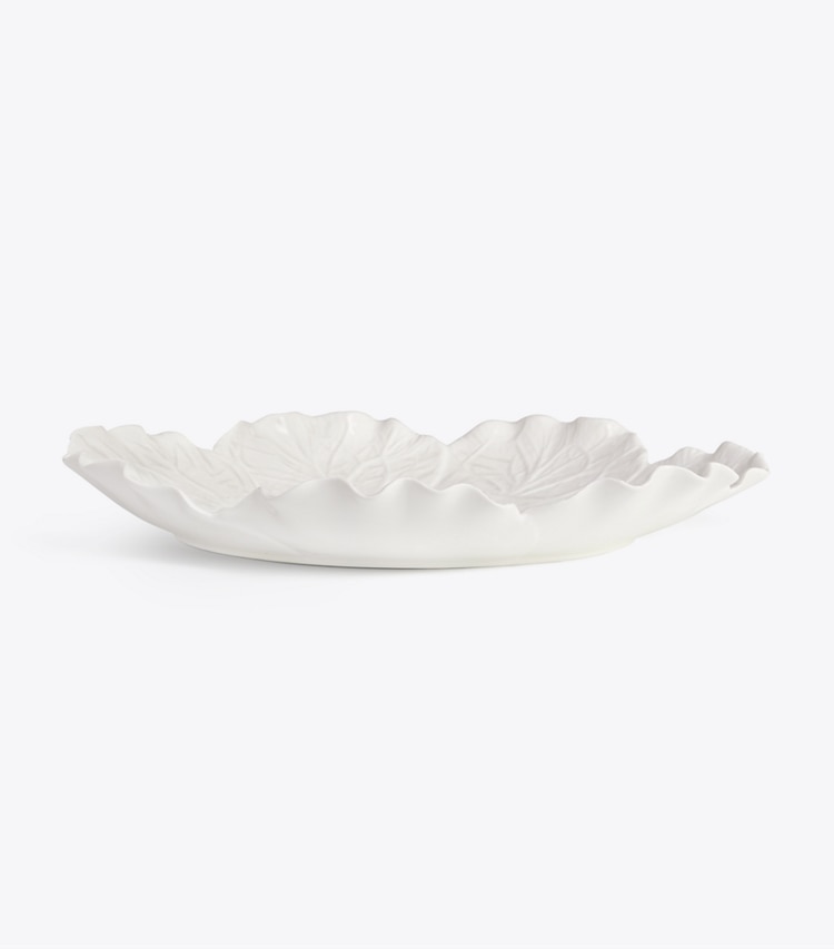 Tory Burch designer servizio da tavola Lettuce Ware Round Serving Platter in White group