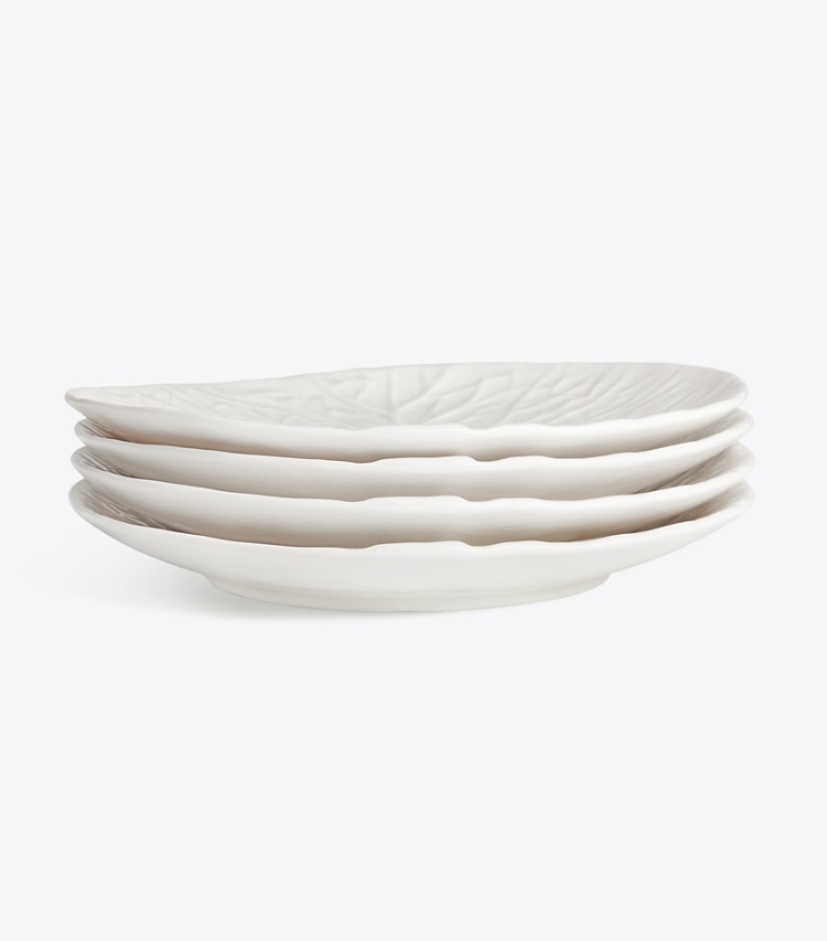 Tory Burch designer tabletop & drinkware Lettuce Ware Salad Plate, Set of 4 in White group