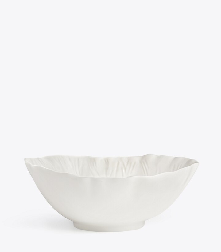 Tory Burch designer tabletop & drinkware Lettuce Ware Serving Bowl in White front