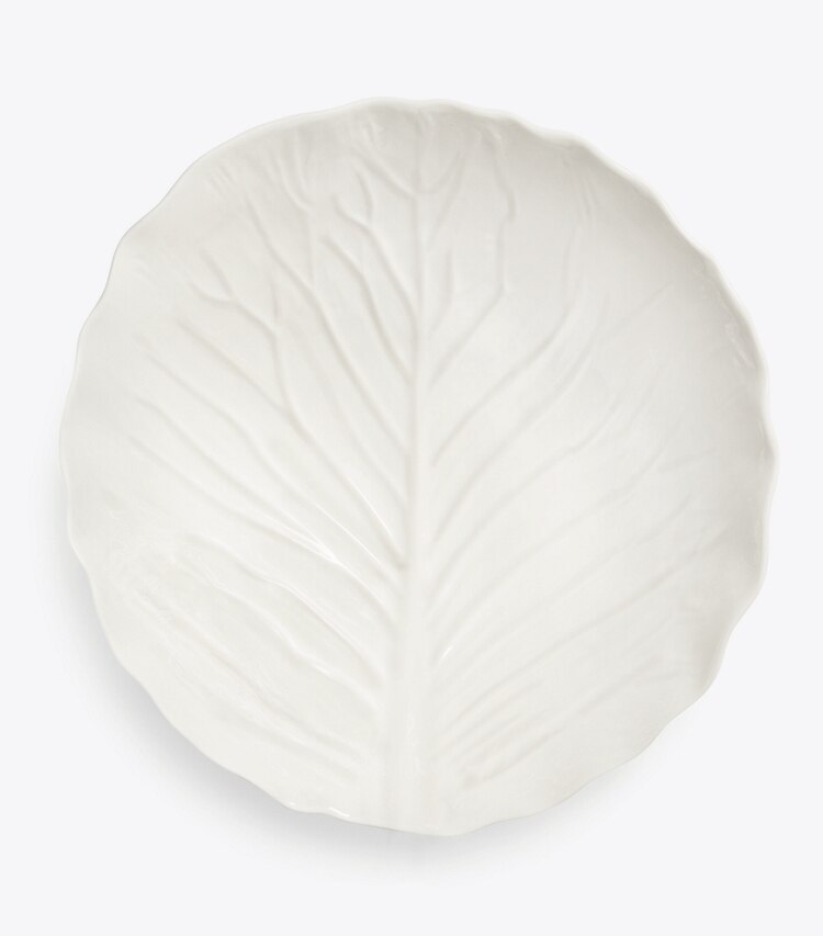 Tory Burch designer tabletop & drinkware Lettuce Ware Serving Bowl in White overhead