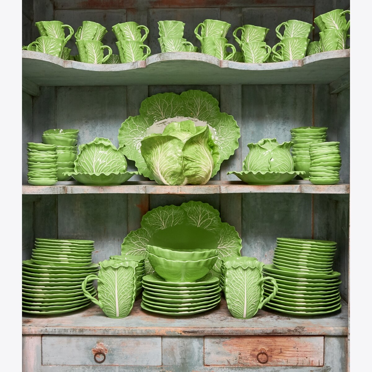 Shelley ／サンライズ＆トールツリー.クリーマー＆シュガーボウル Lettuce Ware Soup Bowl, Set of 4: Women's Designer Tabletop