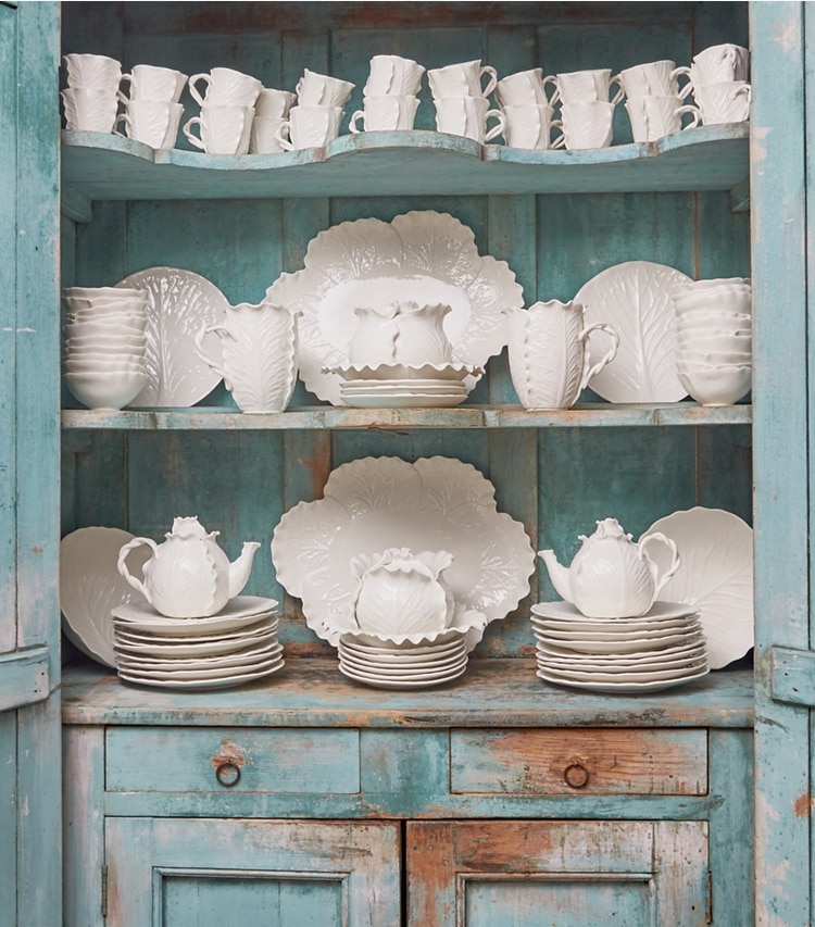 Tory Burch designer tabletop & drinkware Lettuce Ware Soup Bowl, Set of 4 in White editorial