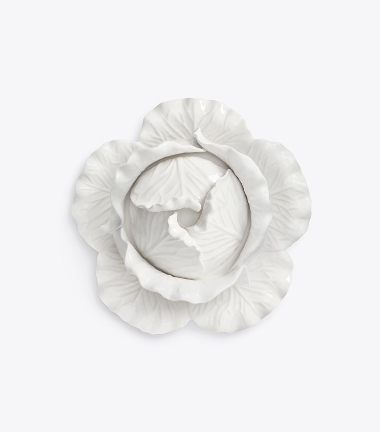 Tory Burch designer servizio da tavola Lettuce Ware Tureen in White dettaglio