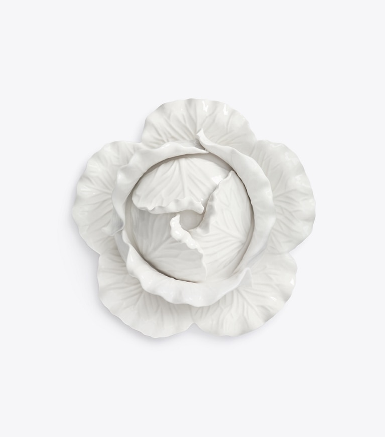 Tory Burch designer servizio da tavola Lettuce Ware Tureen in White front