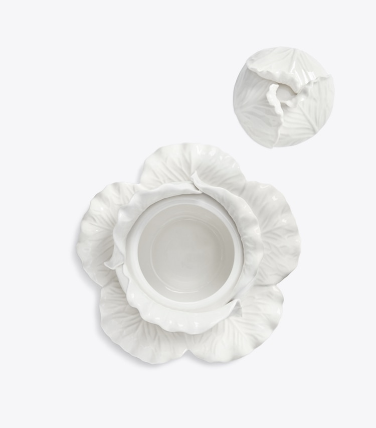 Tory Burch designer servizio da tavola Lettuce Ware Tureen in White group