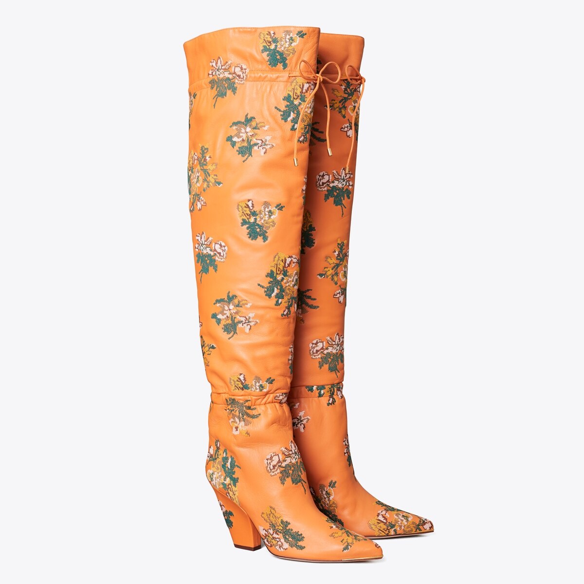 Lila Embroidered Over-the-Knee Scrunch Boot: Women's Designer Boots | Tory  Burch