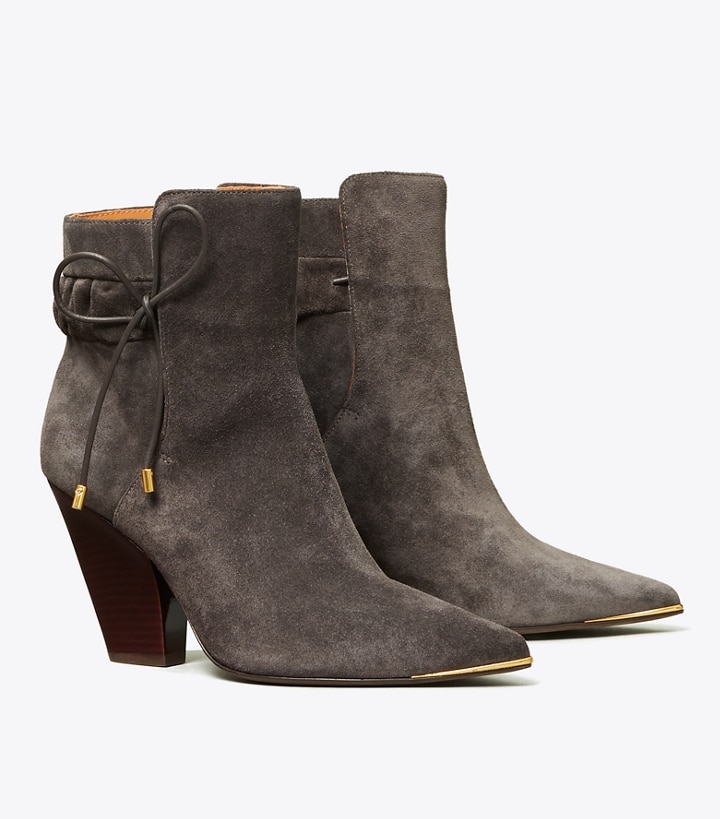 Lila Suede Scrunch Ankle Boot: Women's Designer Ankle Boots | Tory Burch
