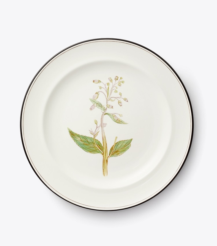 Tory Burch designer tabletop & drinkware Lilac Flower Salad Plates, Set of 4 in White group