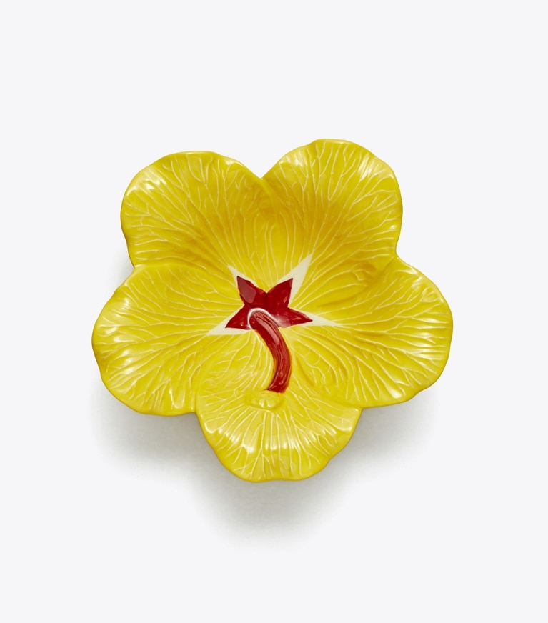 Tory Burch designer tabletop & drinkware Lily Pad Bowl And Plate Set in Green / Yellow front