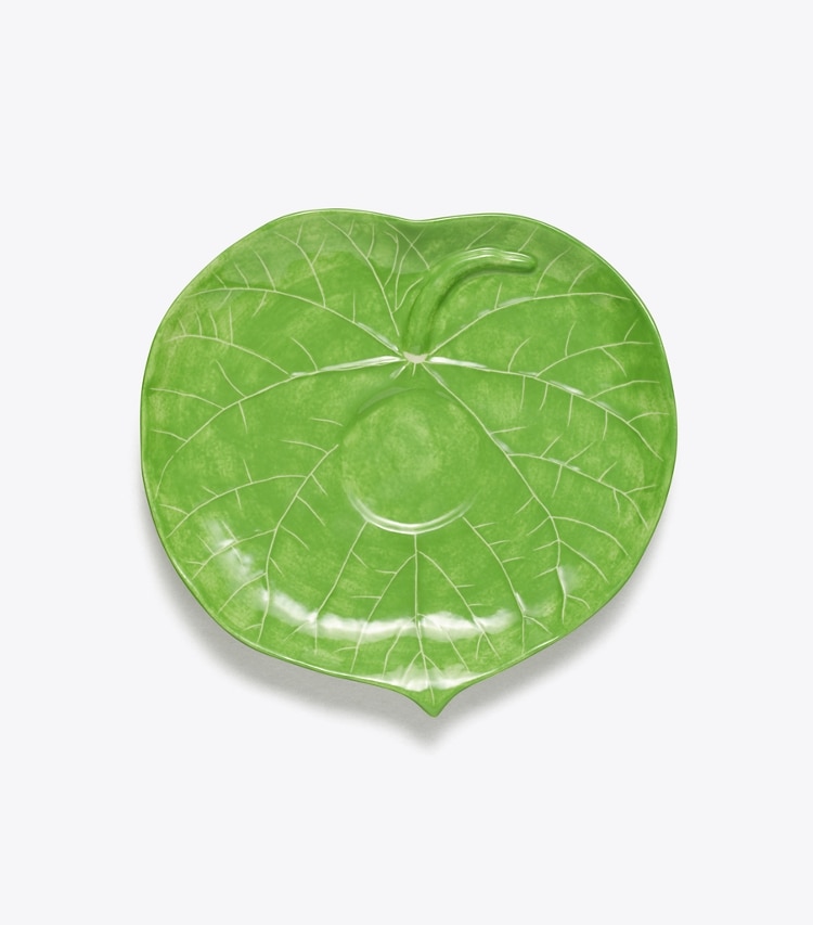 Tory Burch designer tabletop & drinkware Lily Pad Bowl And Plate Set in Green / Yellow detail