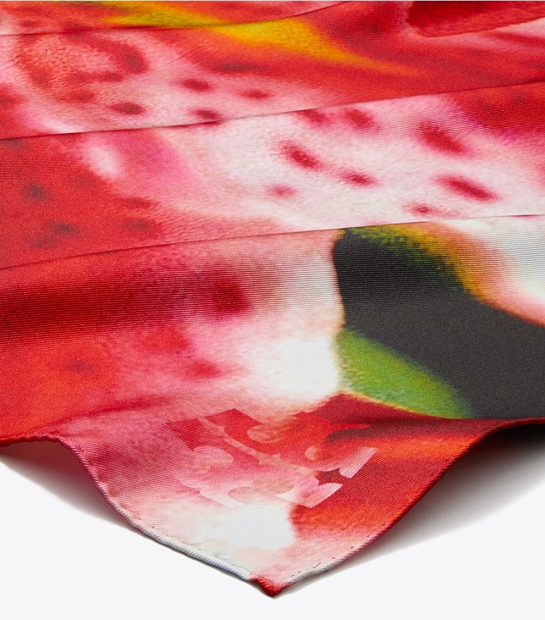 Tory Burch designer scarves Lily Silk Square Scarf in Pink overhead