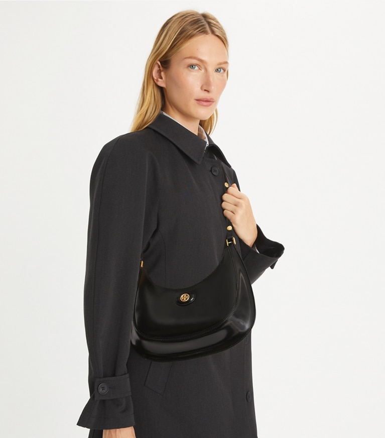 Tory Burch designer shoulder bags Limited-Edition Crescent Bag in Black angle