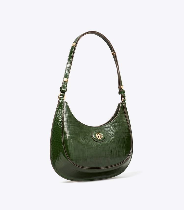 Tory Burch designer shoulder bags Limited Edition Crescent Bag in Dark Everglade angle