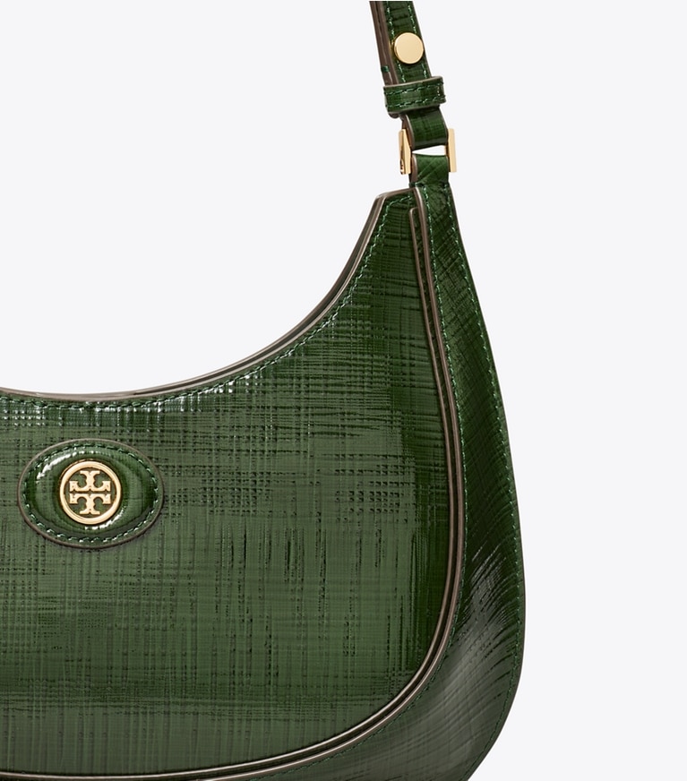 Tory Burch designer shoulder bags Limited Edition Crescent Bag in Dark Everglade angle