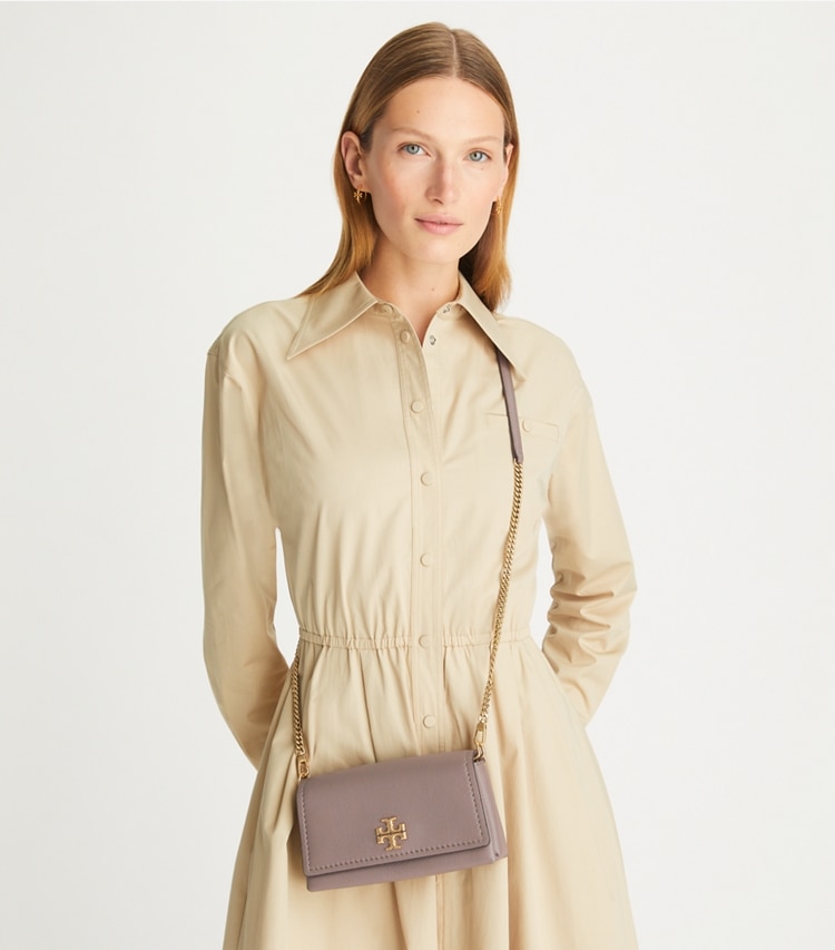 Tory Burch designer crossbody bags Limited-Edition Mini Bag in Silver Maple accessory on model