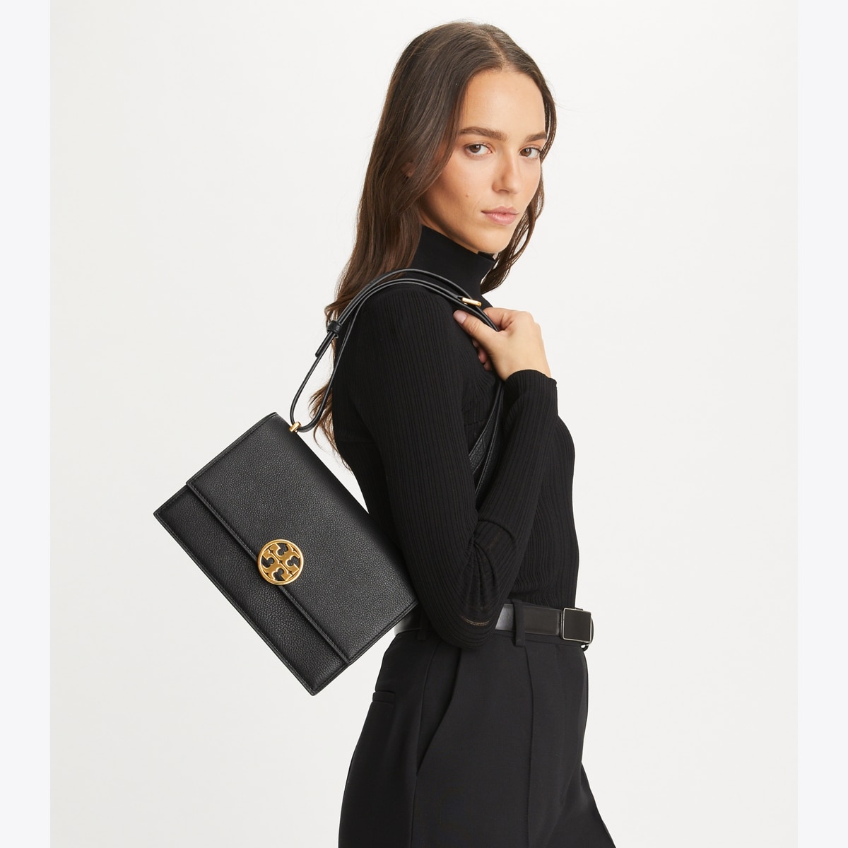 Tory burch shoulder bag black sale