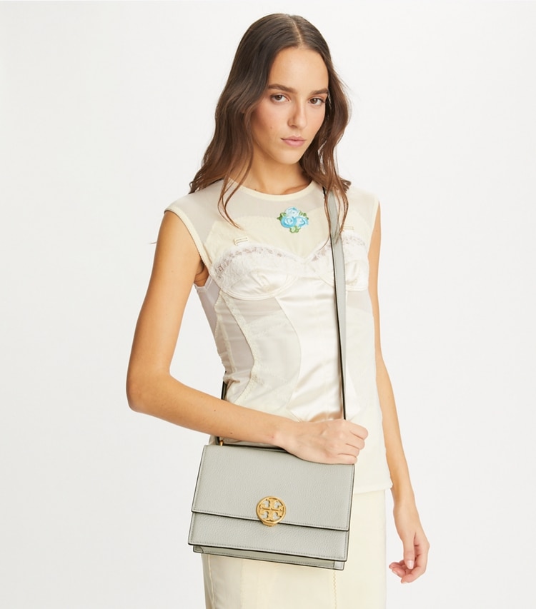 Tory Burch designer shoulder bags Limited-Edition Shoulder Bag in Feather Gray additional on model