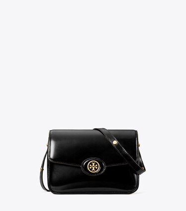 Tory Burch designer ショルダーバッグ ロビンソン スパッツォラート ショルダーバッグ in Black front