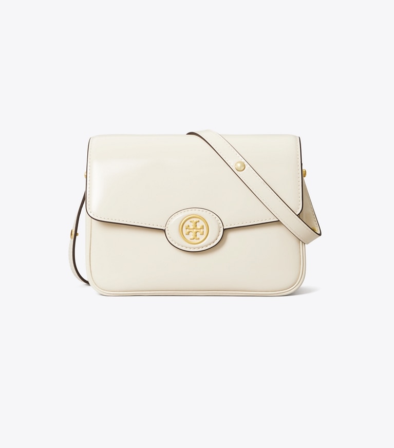 Tory Burch designer ショルダーバッグ ロビンソン スパッツォラート ショルダーバッグ in SHEA BUTTER angle