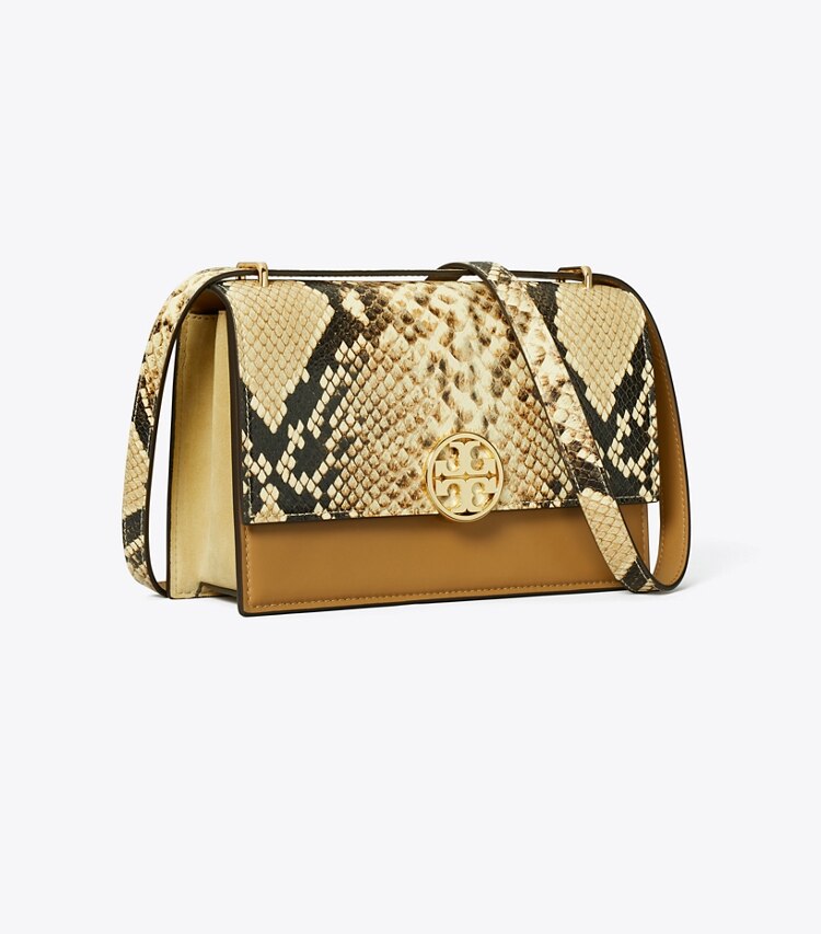 Tory Burch designer schultertaschen Limited-Edition Snake-Embossed Shoulder Bag in Coriander / Black Multi angle