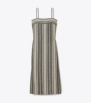 Striped Rib Knit Polo Dress: Women's Clothing | Dresses | Tory Burch EU