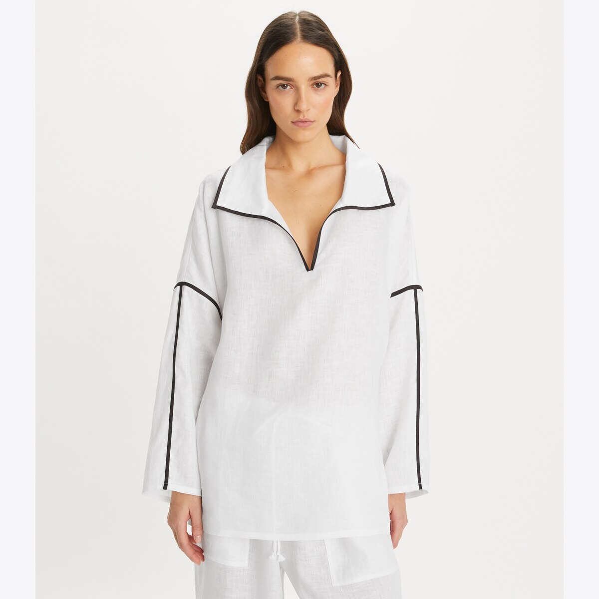 Linen Beach Shirt: Women's Designer Coverups | Tory Burch